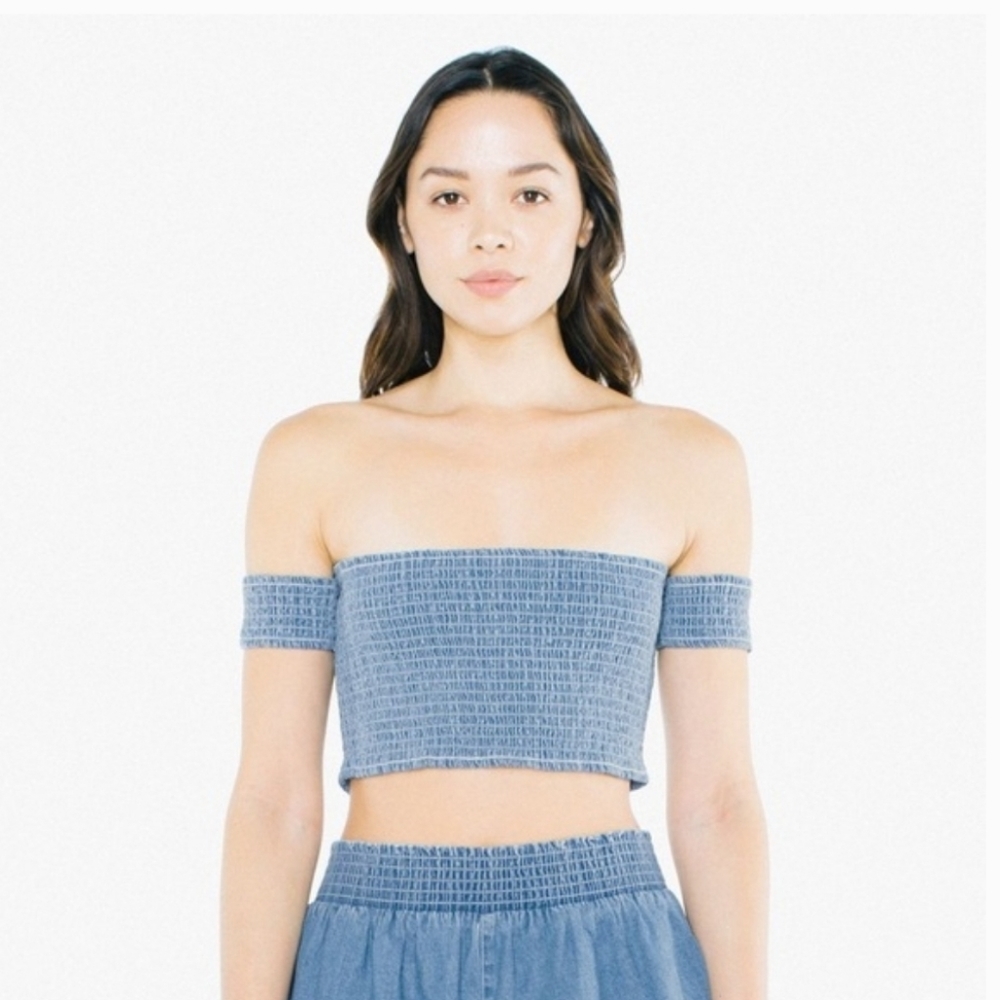 American Apparel Shirred Crop Top
